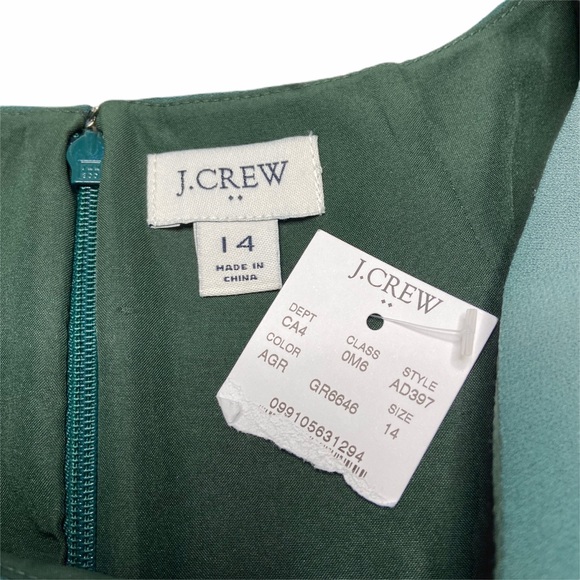 J. Crew | Green Knot-front Sheath Dress | 14 | NWT - Picture 6 of 8